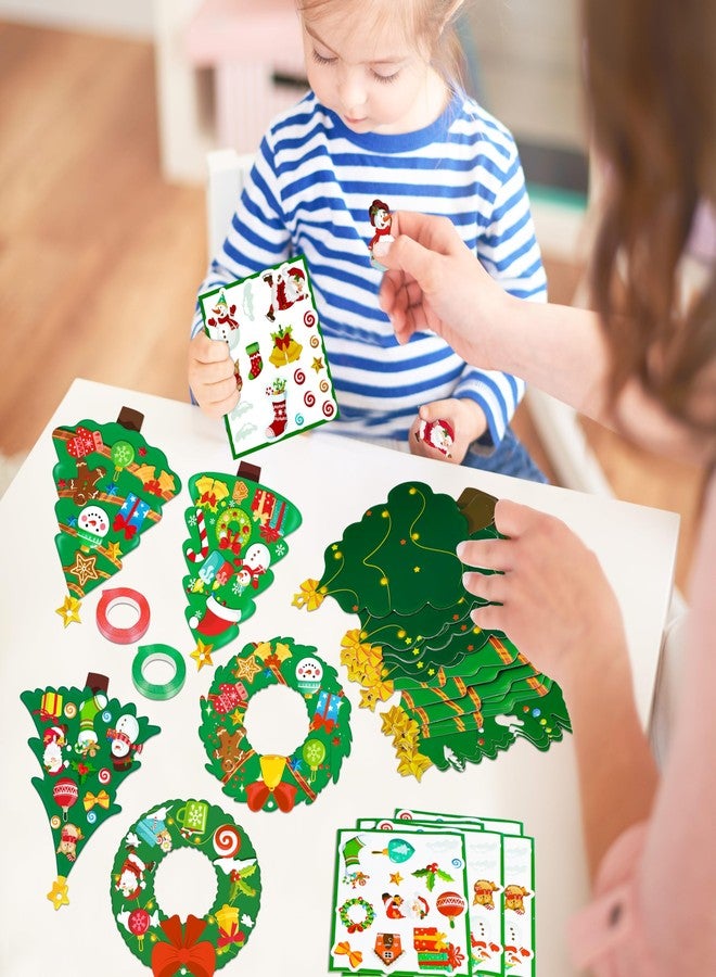 80UncleKimby 60pcs Christmas Crafts for Kids - DIY Xmas Tree Wreath Ornaments with Sticker Kits - Set for Holiday Decorations, Party Favors, and Classroom Activities - Image 2